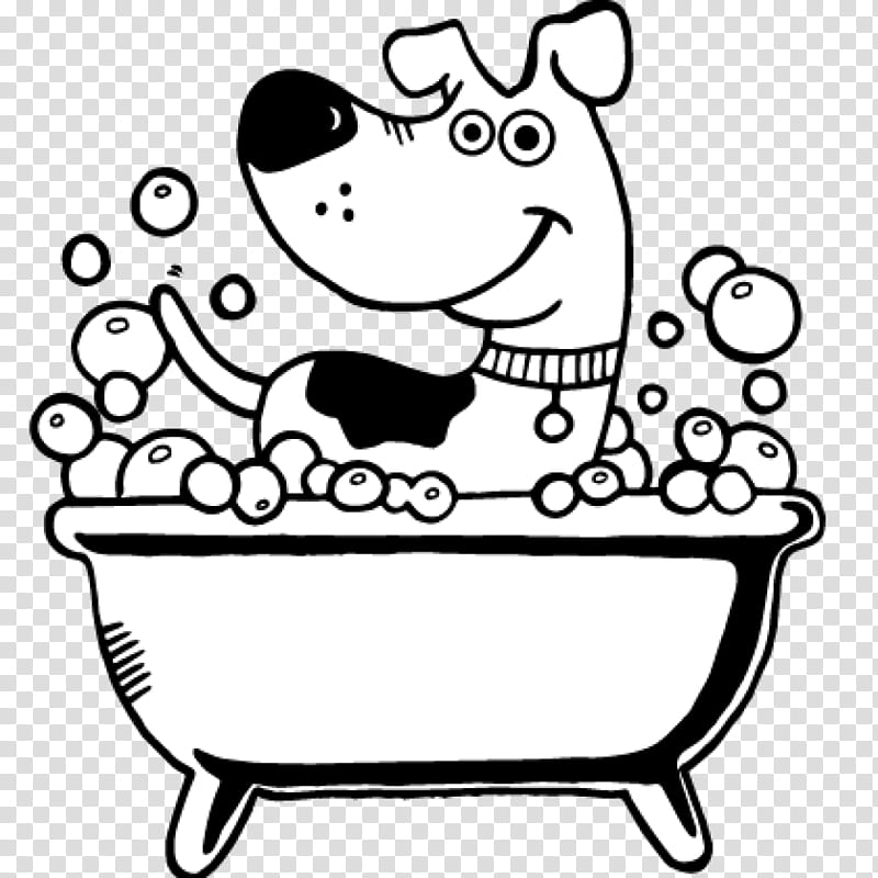 clipart of dog in bubble bath